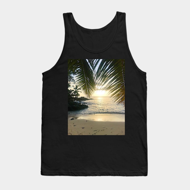 Seychelles mahe island beach palm trees paradise print Tank Top by simplythewest